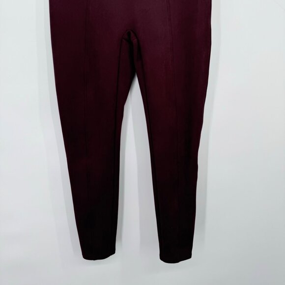 Spanx Womens Burgundy faux suede Leggings size medium slimming - Picture 9 of 14